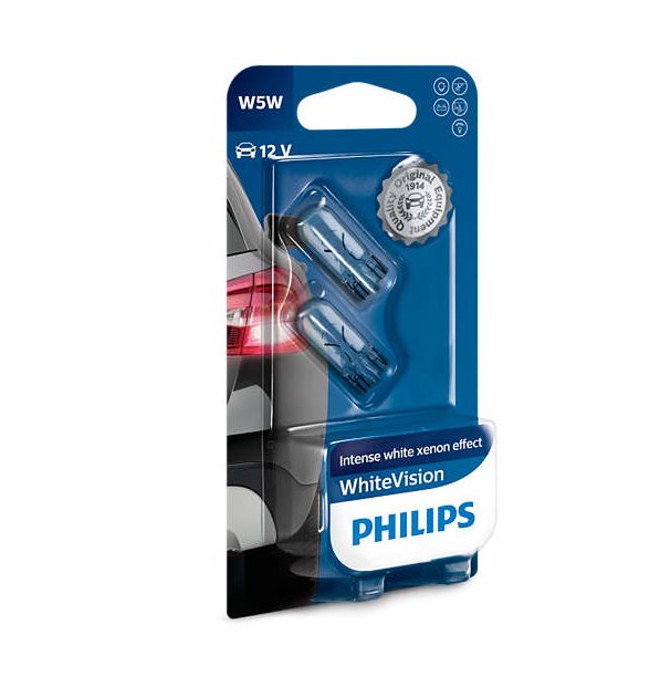 Žiarovka 12V 5W W2,1x9,5d W5W WhiteV 2ks