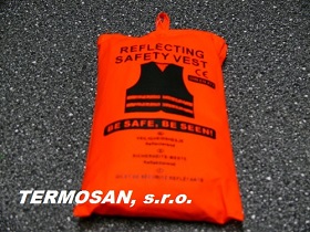 Bezpečnostná vesta v taške oranžová